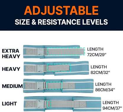 Adjustable Booty Band, Fabric Resistance Bands with Buckle, All-in-One, Non-Slip Bands for Women and Men, Hip Loops for Leg Squat Butt Glutes - Multicolour