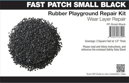 Fast Patch Poured-in-Place Surfacing Repair Kit Fix Rubber Playground (Black, Small)