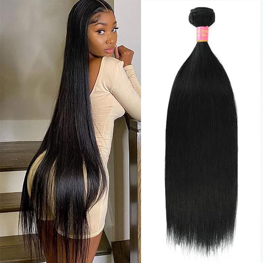 18 Inch One Bundle Human Hair Straight Bundles Human Hair 100% Unprocessed Brazilian Virgin Human Hair Bundles Natural Black