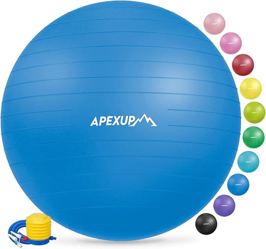 APEXUP Yoga Ball Exercise Ball Anti Slip Heavy Duty for Fitness, Balance & Core Workout