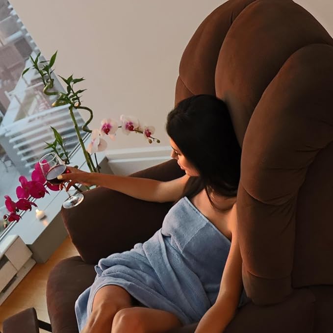 Mosobam Luxury Turkish Set of 2 Bath Towels 30X58 Lavender Aura Oversize 700 GSM Bamboo Viscose & Aegean Turkish Combed Cotton