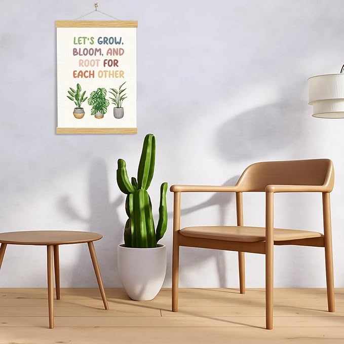 YGSDZY Let's Root For Each Other Sign, Boho Classroom Decor, Wood Poster Hanger, Playroom Wall Art, Mental Health Posters, Classroom Poster, Homeschool Decor, Motivational Wall Decoration
