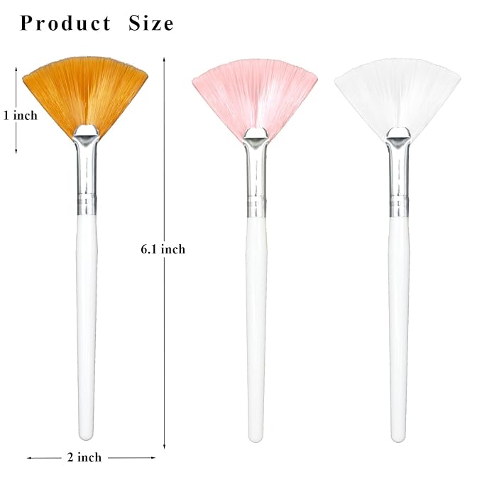 15 Pieces Fan Brushes Soft Fan-shaped Brushes Facial Mask Applicator Brush Cosmetic Makeup Applicator Skin Care Tools for Mud Cream