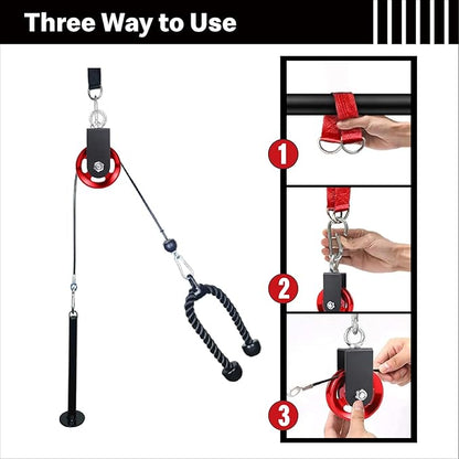 Pulley system for home gym, Aluminum GYM Pulley Wheel Universal Aluminum Alloy Bearing Pulley Wheel for Cable Machine Gym Equipment Part Garage Door