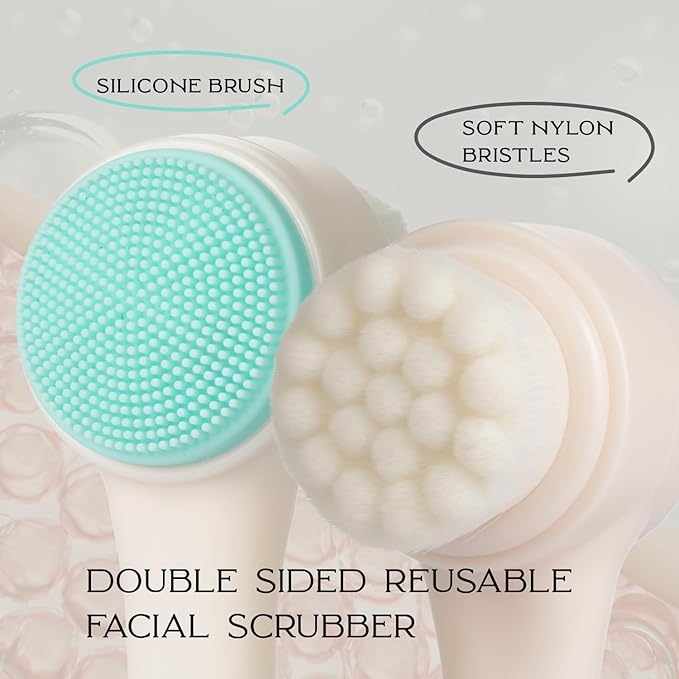 Bella Ciao 3-in-1 Facial Skin Care Set - Makeup Remover Pads, Plush Headband, Dual Function Face Brush: Exfoliation & Cleansing - Skincare Set for Make Up Remover & Facial Cleansing Brush