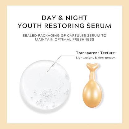 Retinol Serum for Face Anti-Aging Wrinkle with Ceramide - Anti-Aging Night Serum Capsules for Face Firming and lift, Light-weight & Hydrating Care, Travel Friendly | 30 Capsules