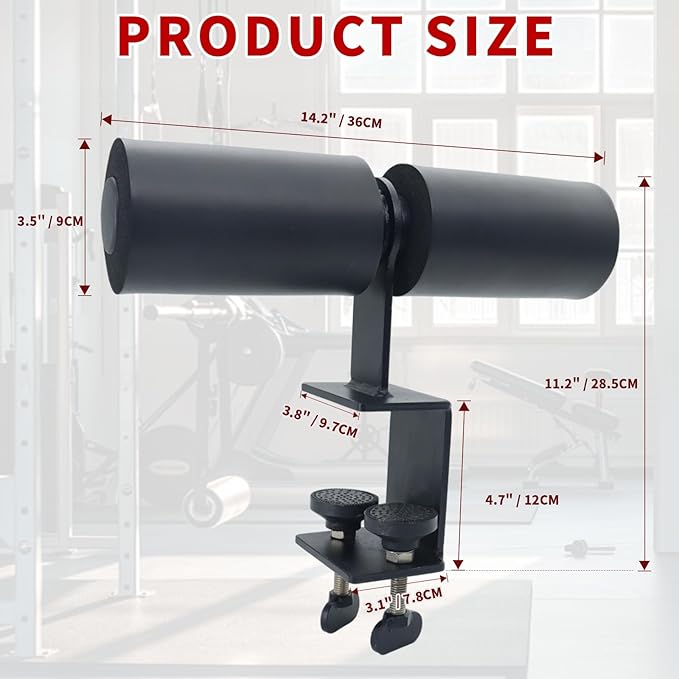Nordic Hamstring Curl Squat Rack Attachment for Power Rack, Sit Up Bar Foot Holder for Ultimate Home Gym Experience Split Squat Core Workout for Hamstring Curl Sit Up