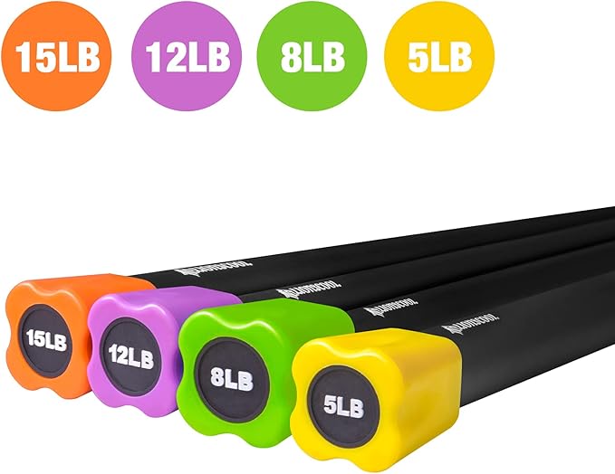 LIONSCOOL Workout Weighted Bar,Padded Exercise Weight Bar, Solid Steel Stretching weighted bar set for Body Sculpting, Physical Therapy,Body Toning