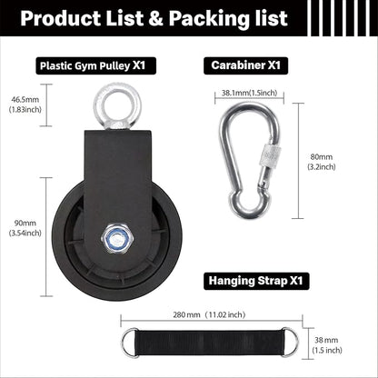 Pulley system for home gym, Aluminum GYM Pulley Wheel Universal Aluminum Alloy Bearing Pulley Wheel for Cable Machine Gym Equipment Part Garage Door