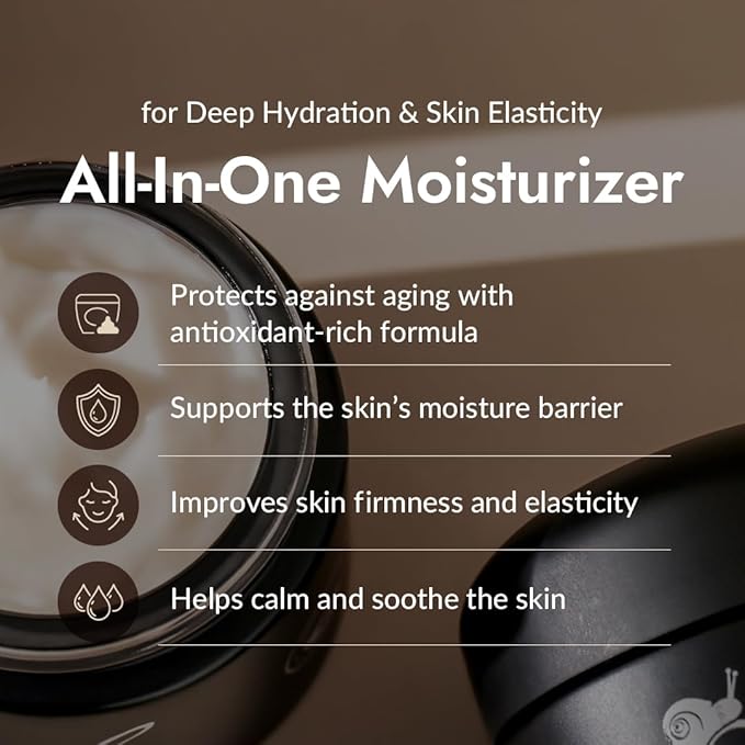 MIZON Black Snail All In One Cream Intensive Korean Skin Care Facial Moisturizing Snail Mucin Extract (2.54 fl oz)