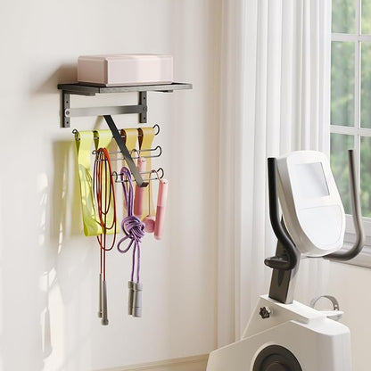 TJ.MOREE Resistance Rack Band Storage Hanger with Shelf Gym Equipment Organizer, Storage Rack for Home Gym