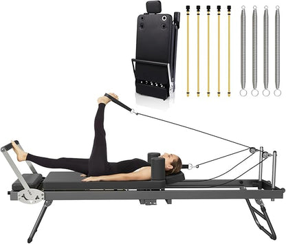 Pilates Reformer Machine,Foldable Home Pilates Reformer Equipment, Small Reformer for Women Use Studio Gym Yoga