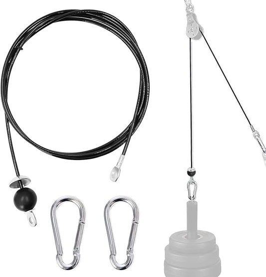 Favuit Fitness Pulley Cable, Gym Replacement Cable Heavy Duty Steel Wire Rope Fitness Cable Pulley System Attachments Home Gym Machine Equipment Workout Accessories