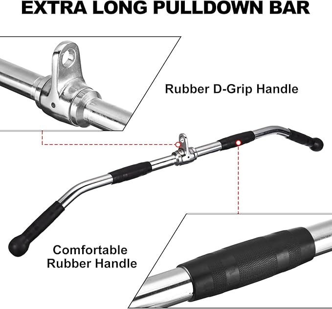 uxcell Pull Down Bar 35 inch, Wide Grip Pull Down Machine Attachments with Handles for Home Gym Accessories