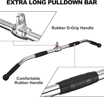 uxcell Pull Down Bar 35 inch, Wide Grip Pull Down Machine Attachments with Handles for Home Gym Accessories