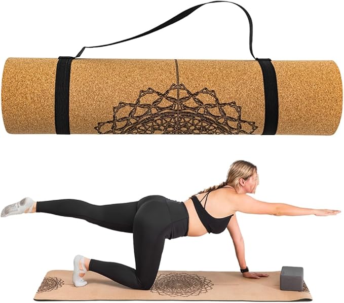 Workout Mat with Strap Carrier- Yoga Mat- Lightweight Exercise Mat- Thick Yoga Mats For Home Workout & Gym- Non-slip Texture Mat For Exercise- 6mm, 72"x24" Workout Mat by Fitby