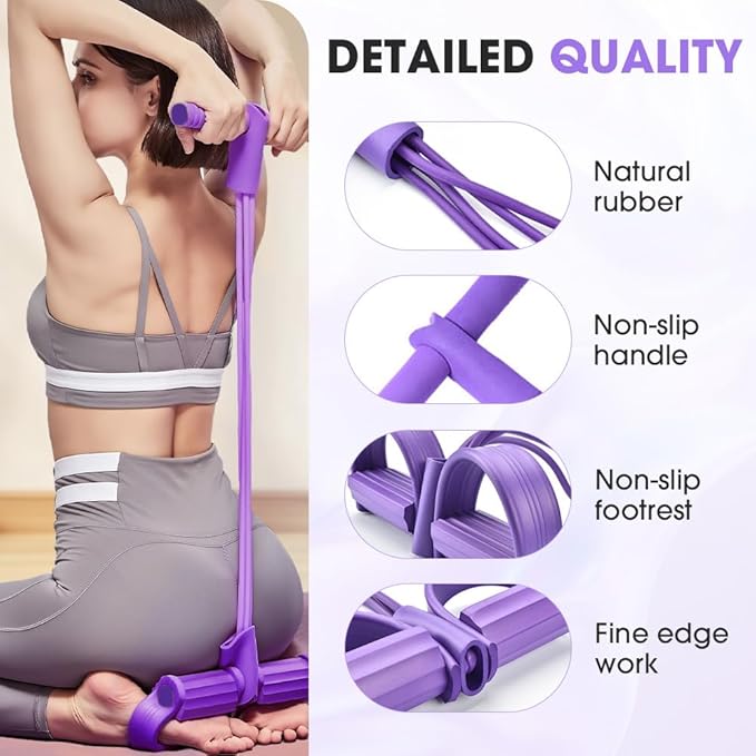 21 Fitness Resistance Bands-4 Tube Pedal Ankle Puller, 2025 New Stretching Bands for Arm and Leg Workouts, AB Training Auxiliary Device Workout Equipment for Women Men