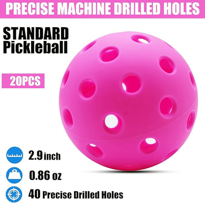 Magicorange Pickleball Balls, 20 Pack USAPA Approved Outdoor Pickleballs, High Elasticity & Durable Pickle Balls