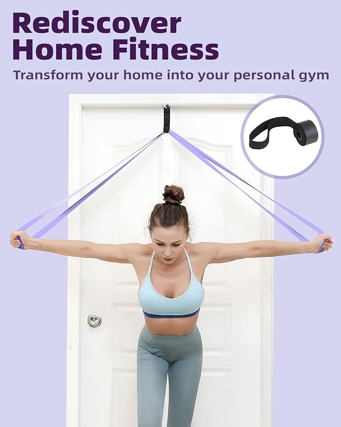 Pull Up Bands, Fitense Resistance Bands Set with Door Anchor, Stretching Assist Band, Portable Exercise, Muscle Training, Physical Therapy, Exercise Workout Bands for Working Out for Women