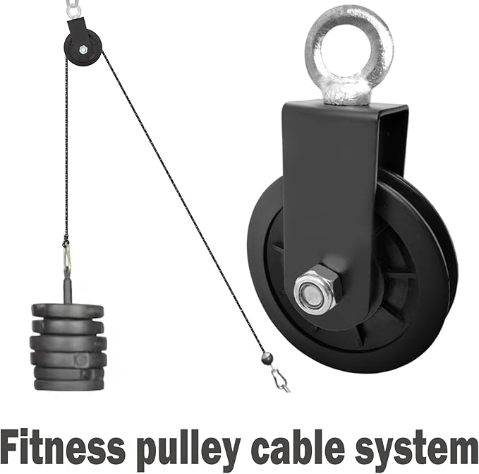 BESTEEL 4 Pack Silent Nylon Gym Cable Pulley Wheel 3.54 in/90 mm Rotation 360 Degree Traction Wheel Detachable Smooth Attachment for LAT Pulley System DIY Gym Pulley System Equipment Replacement Hoist