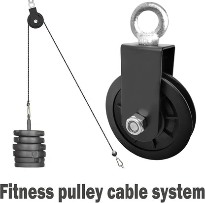 BESTEEL 4 Pack Silent Nylon Gym Cable Pulley Wheel 3.54 in/90 mm Rotation 360 Degree Traction Wheel Detachable Smooth Attachment for LAT Pulley System DIY Gym Pulley System Equipment Replacement Hoist