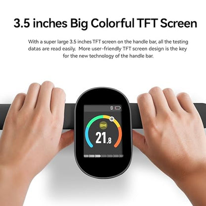 Fitdays Smart Body Fat Scale | Advanced 8-Electrode Technology for BMI/20+ Body Metrics | Full-Color LED & High Precision | Bathroom Weight Scale for Fitness/Weight Loss (FG2305ULB-Black)