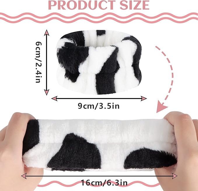 Wrist Towels for Washing Face, Women's Microfiber Spa Wash Towel Band, Absorbent Wrist Sweatband for Girls Prevent Water from Spilling Down Your Arms 6Pcs