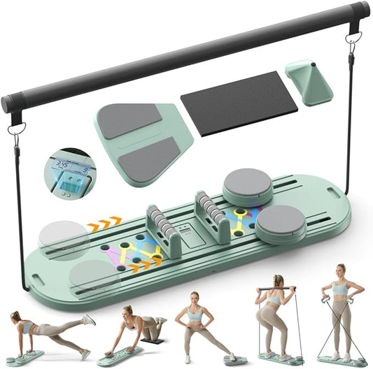 Pilates Board,Multifunctional Rebound Abdominal Board,Foldable Pilates Reformer Set, Ab Core Trainer Machine,Ab Exercise Board,Abs Workout Equipment for Women Home Gym Equipment