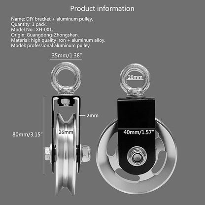 Bracket Aluminium Pulley Carrying Fitness Pulley Roller Wheel for Gym Equipment Home Accessories Gym Wheel
