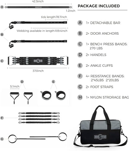 INNSTAR Resistance Bands Accessories Exercise Bands Attachment，Fitness Handles, Workout Bar for Home Gym Workout Full Body Workout