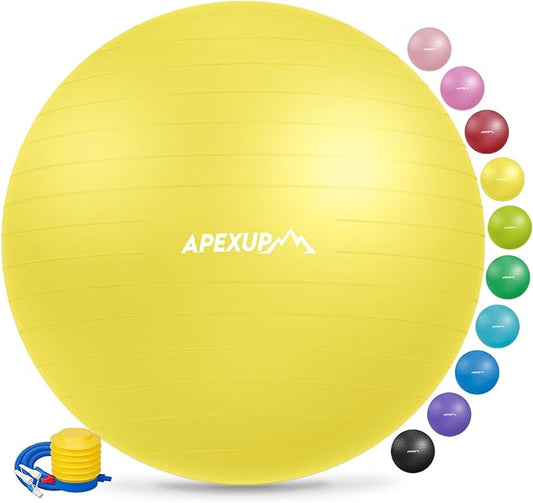 APEXUP Yoga Ball Exercise Ball Anti Slip Heavy Duty for Fitness, Balance & Core Workout