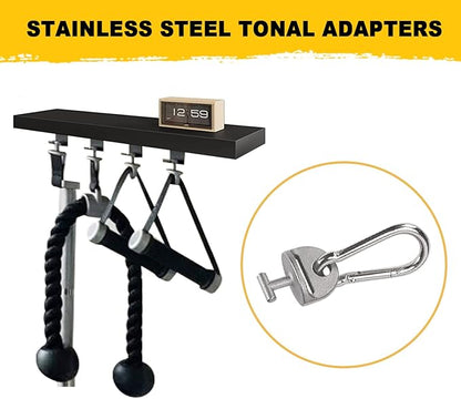 4-Pcs T-Lock Adapter W/Snap Hooks for Tonal Accessories, Tonal Accessory Shelf and Tonal Gym Machine (Only T-Lock Adapter W/Snap Hooks)