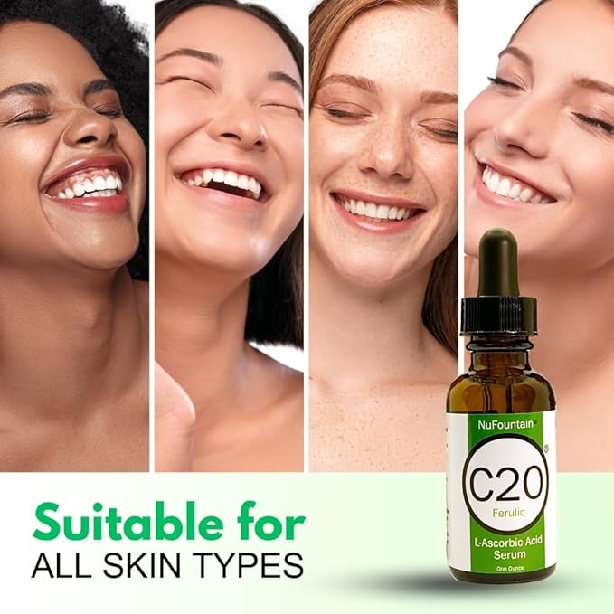NuFountain® C20® Ferulic HAND CRAFTED C20 L-Ascorbic Acid Serum. Made Fresh When Ordered