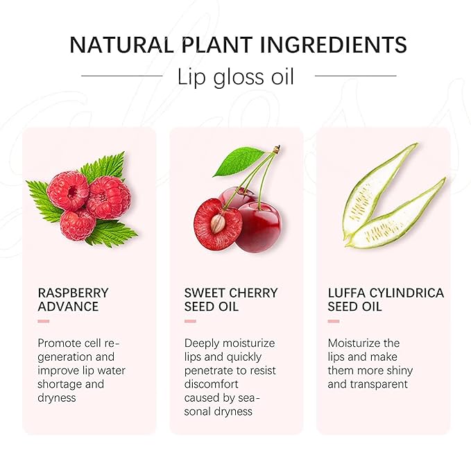2PCS Hydrating Lip Glow Oil, Lip Oil Gloss Transparent Toot Tinted Nourishing Long Lasting Repairing Lightening Lip Lines (CLEAR) 0.2 OZ