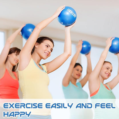 Pilates Ball, 9 Inch Small Exercise Mini Soft Workout Yoga Ball with Exercise Guide, for Home Gym Yoga, Pilates, Core Training, Workout, Balance, Stability