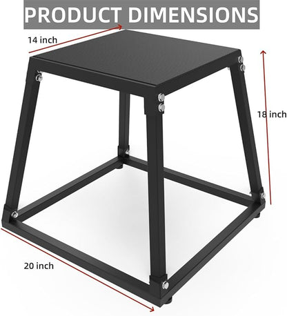 Metal Plyometric Jumping Box,12/18/24/30 Inch Steel Plyo Box Set for Fitness Exercise Home Gym,Single/Set