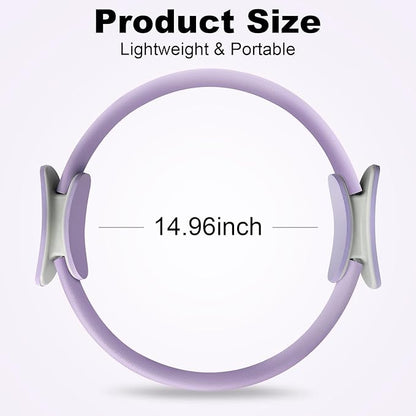 Pilates Ring 15 Inch Magic Circle Ring, Dual Padded Handles Pilates Rings Circle, Adjustable Yoga Ring
