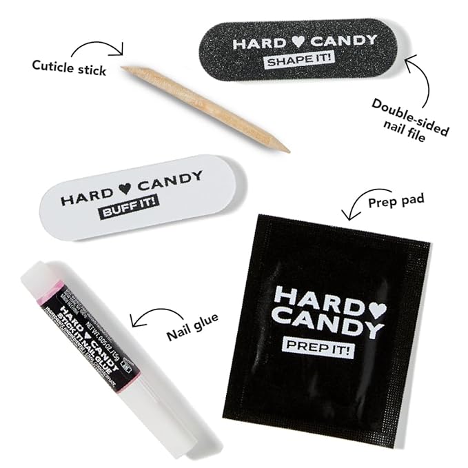 Short Pink Press On Nails | Hard Candy False Nails with Real Solid Pink Nail Polish | Includes - Reusable Short Round Nails, Strong Nail Glue and Travel Case