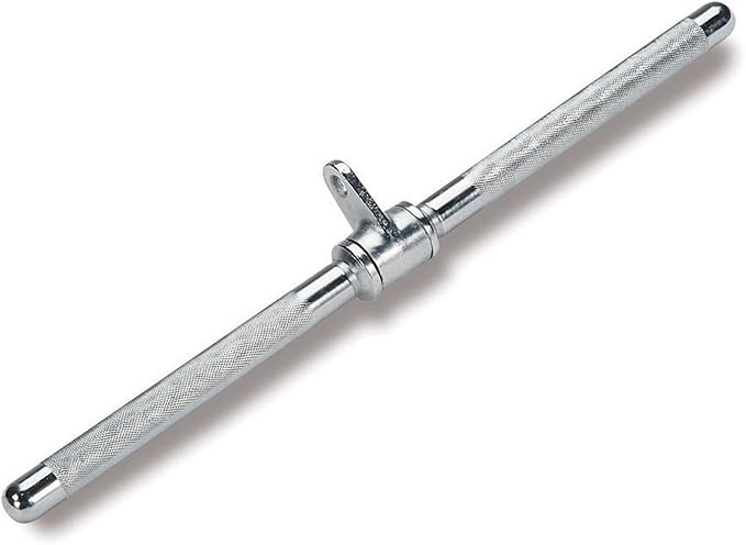 Body-Solid Tools Pro-Grip Revolving Straight Bar - Heavy Duty Solid Steel Cable Attachment for Gym, Home Use - Chrome Finish, Ideal for Triceps Press Downs, Curls, Upright Rows