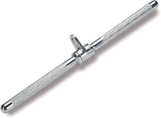 Body-Solid Tools Pro-Grip Revolving Straight Bar - Heavy Duty Solid Steel Cable Attachment for Gym, Home Use - Chrome Finish, Ideal for Triceps Press Downs, Curls, Upright Rows