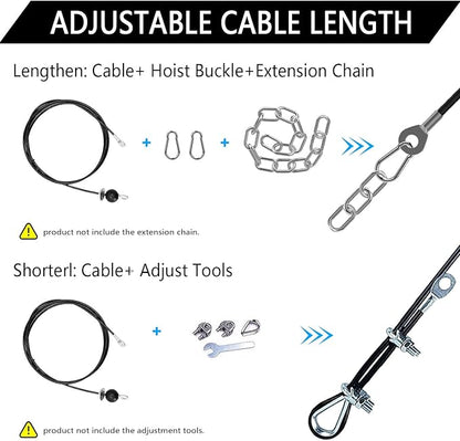 Favuit Fitness Pulley Cable, Gym Replacement Cable Heavy Duty Steel Wire Rope Fitness Cable Pulley System Attachments Home Gym Machine Equipment Workout Accessories