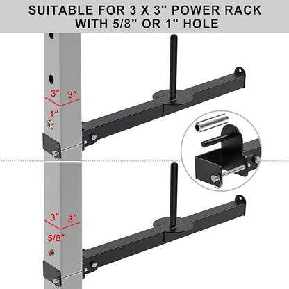 Belt Squat Attachment for 2" x 2" or 3" x 3" Power Rack with 5/8" or 1" Holes, Landmine Belt Squat Machine, Compatible with 1" & 2" Weight Plates, Home Gym Squat Rack Accessories