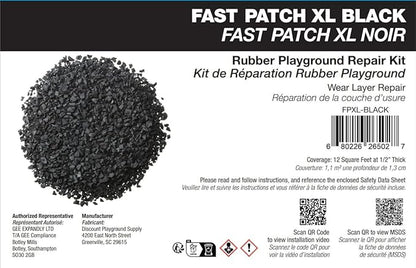 Poured-in-Place Surfacing Repair Kit Fix Rubber Playground (Black, XL)