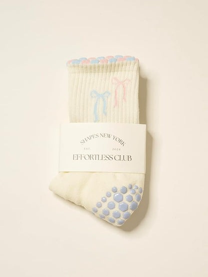 Crew Half Calf Grip Socks, Cutest Fruits Pilates Socks, Ruffle socks, Non-Slip, Barre Yoga Fitness