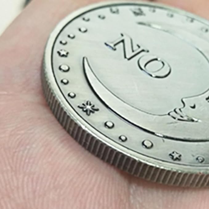 Yes No Challenge Coin Sun and Moon Decision Maker Divination Coin