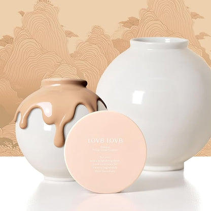 Natural Cover Glow Cushion Foundation | Satin Radiant Finish | Korean Foundation Makeup | Long-Lasting Natural Coverage | for All Skin Types 0.42 oz. (23N Natural Beige)