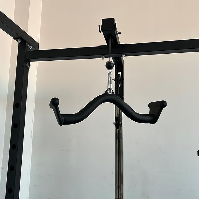 Lat Pull Down Bar T bar Row Attachment, V Bar Tricep Lat Pulldown Attachments, Back Strength Training Bar for Home Gym Exercise Cable Machine Attachments