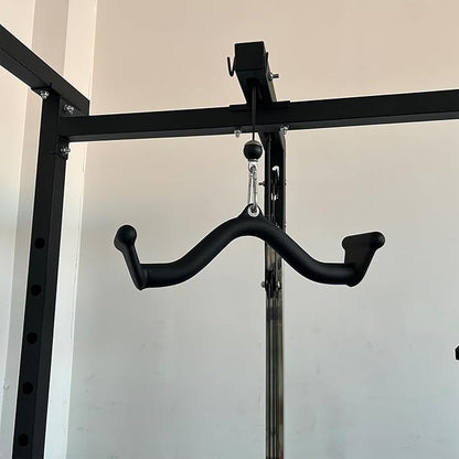 Lat Pull Down Bar T bar Row Attachment, V Bar Tricep Lat Pulldown Attachments, Back Strength Training Bar for Home Gym Exercise Cable Machine Attachments