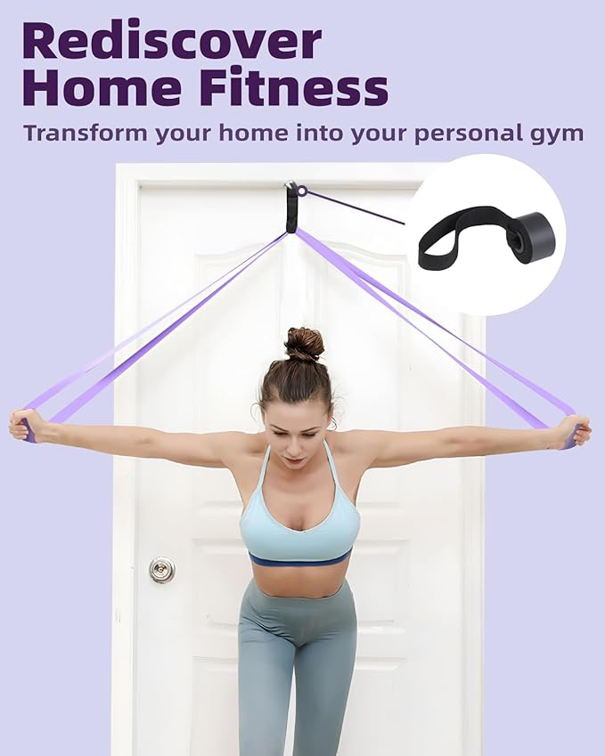 Pull Up Bands, Fitense Resistance Bands Set with Door Anchor, Stretching Assist Band, Portable Exercise, Muscle Training, Physical Therapy, Exercise Workout Bands for Working Out for Women