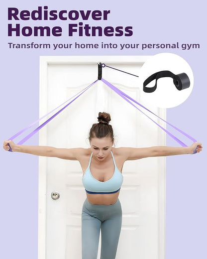 Pull Up Bands, Fitense Resistance Bands Set with Door Anchor, Stretching Assist Band, Portable Exercise, Muscle Training, Physical Therapy, Exercise Workout Bands for Working Out for Women